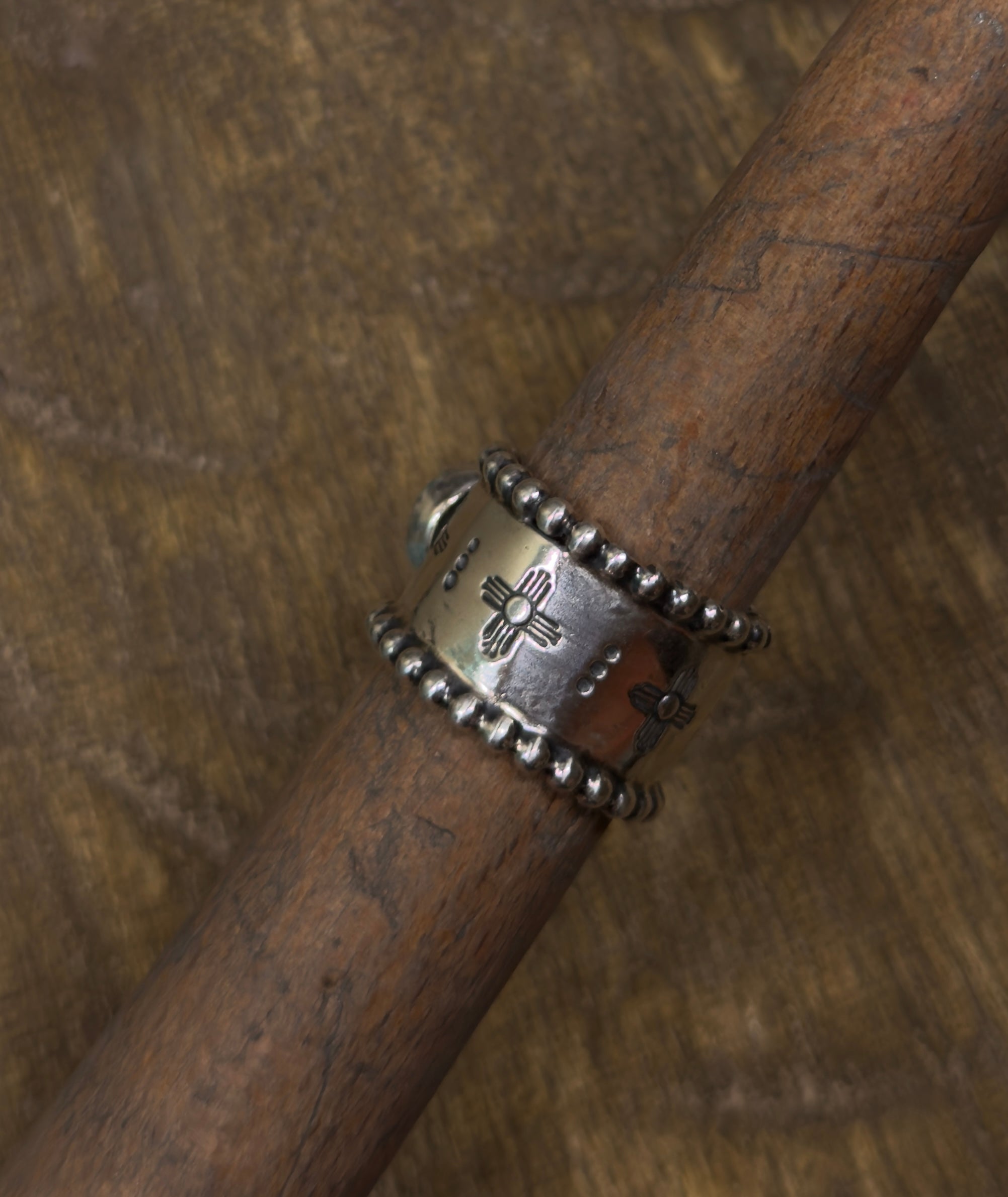 High Grade Blackjack Turquoise Cigar Ring (SIZE 7.5)