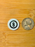 White Hand Carved 8 Ball Cabochon