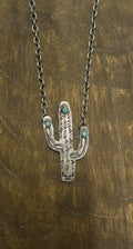 Stamped Cactus & Kingman (2” long)