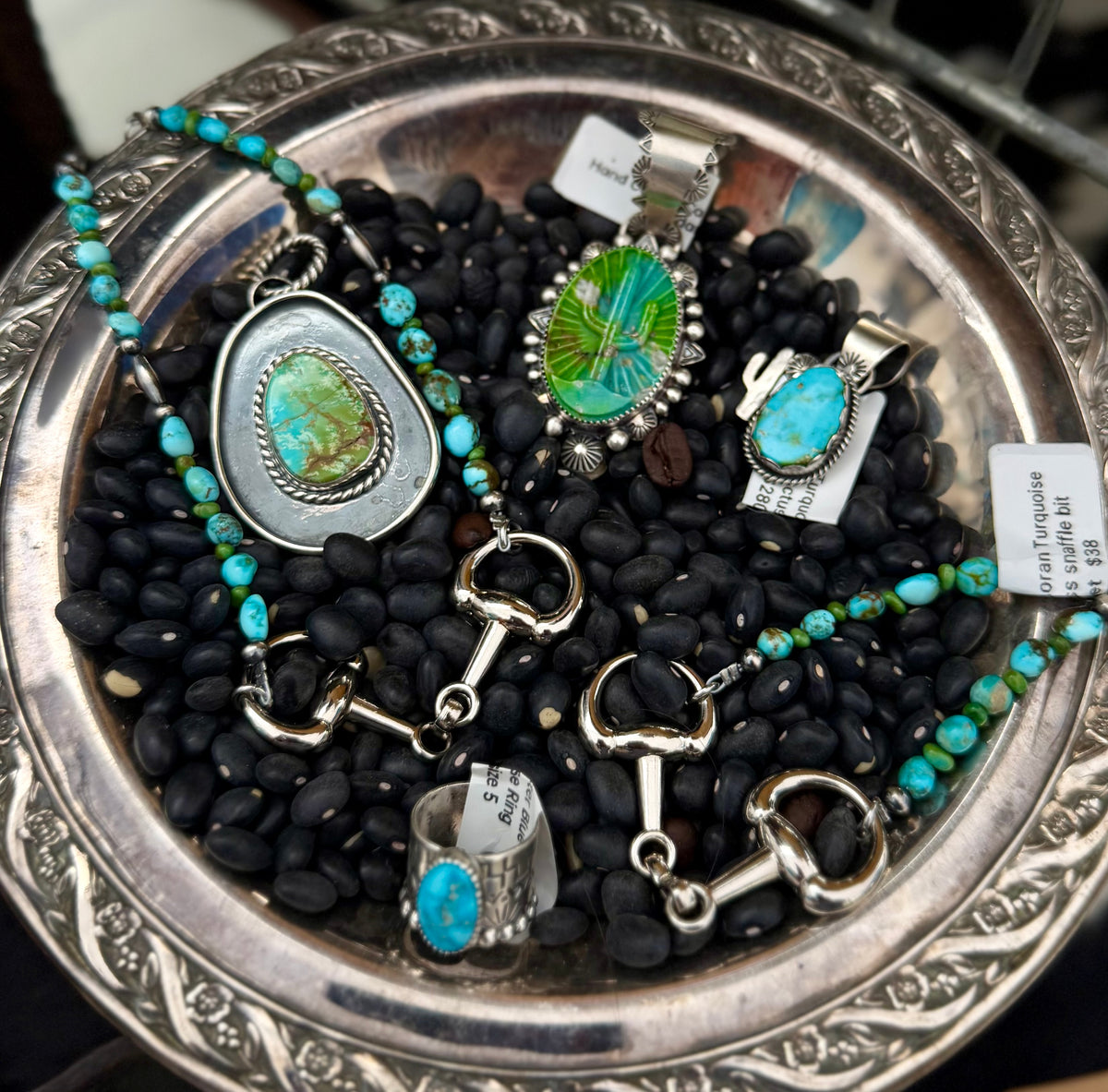 Hand Carved Cactus Pendant (Campitos Turquoise)