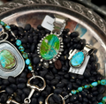 Hand Carved Cactus Pendant (Campitos Turquoise)