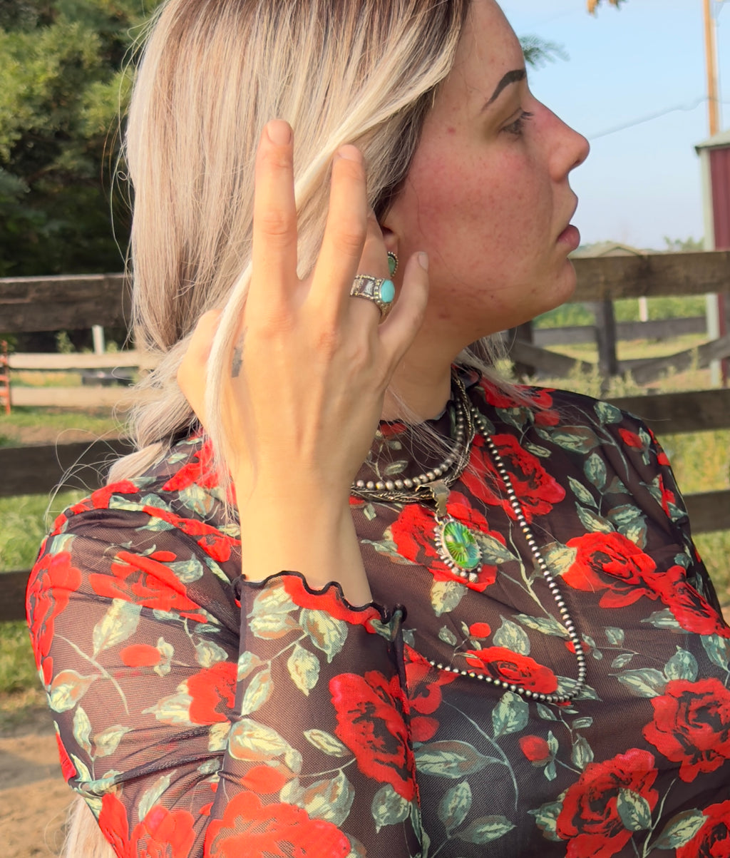 Sonoran Turquoise Cigar Ring (SIZE 9)
