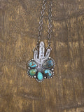 Stamped Cactus & Mix Turquoise Necklace