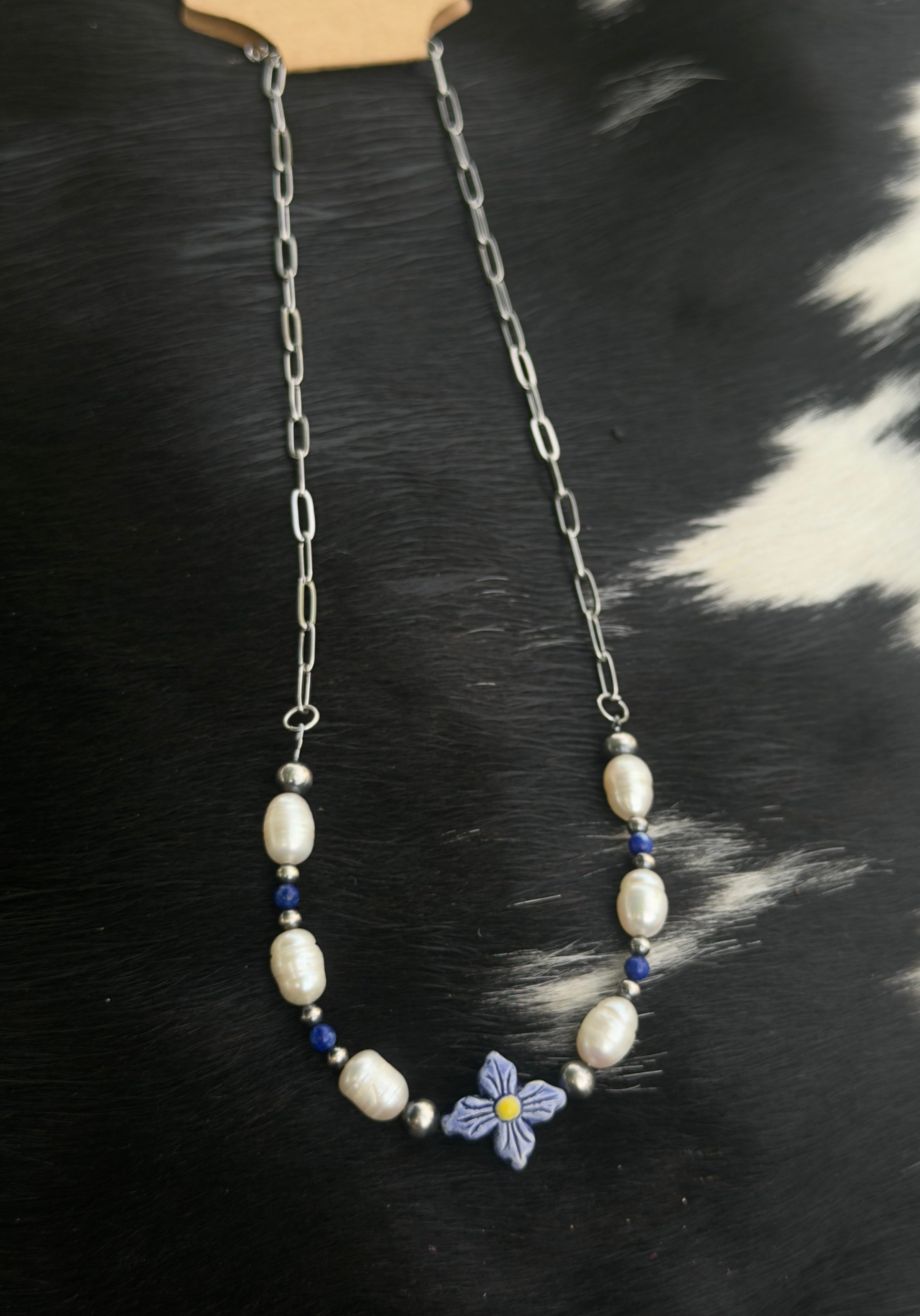 Lapis Hydrangea Necklace