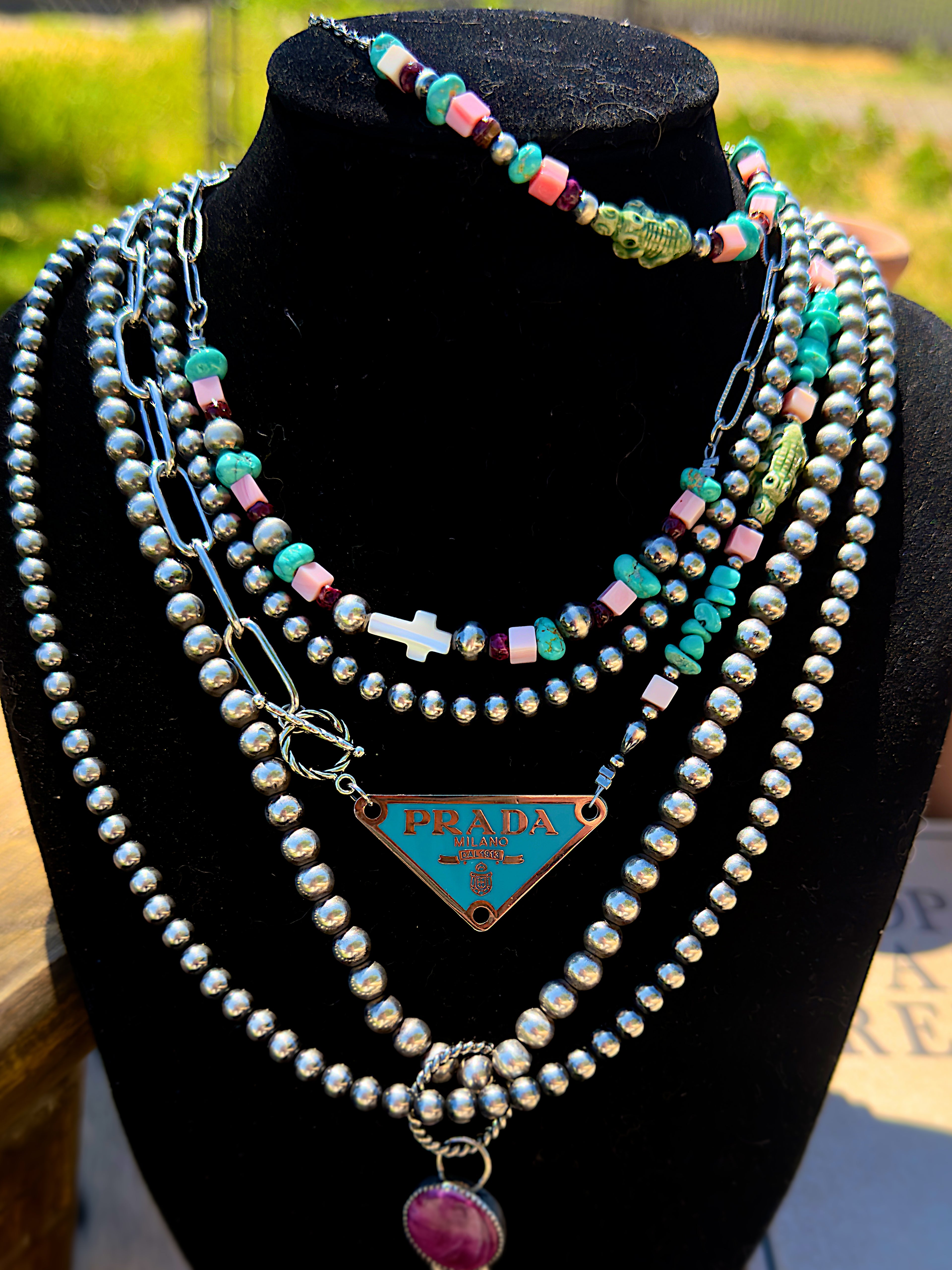 ‘Moxxi’ Pendant (Purple Spiny Oyster & White Buffalo)