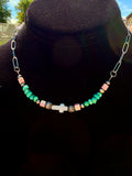 Pink Conch & Lone Mountain Cross Necklace