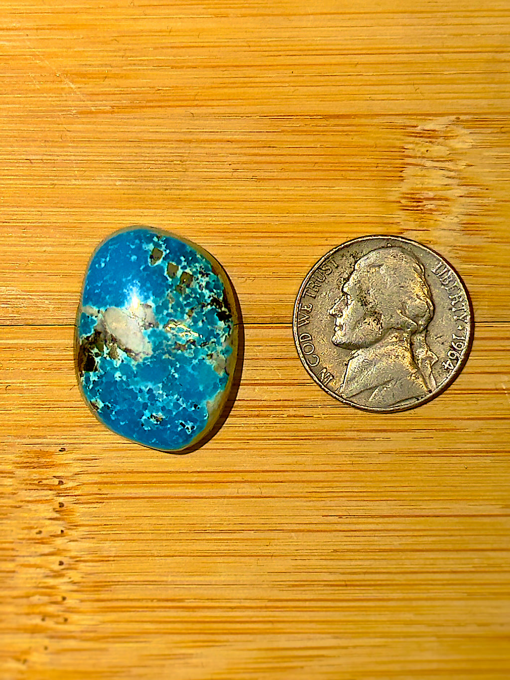 Persian Turquoise w/ Pyrite Cabochon (RARE)
