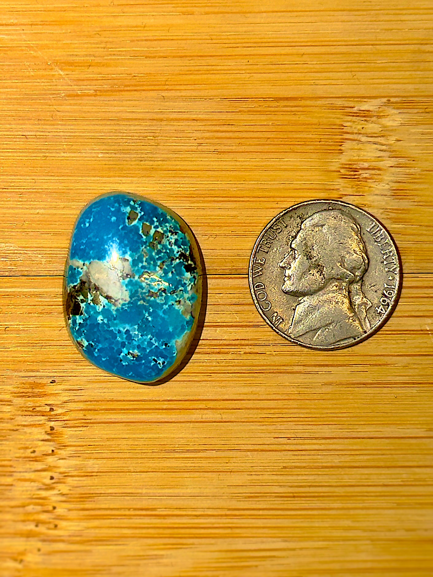 Persian Turquoise w/ Pyrite Cabochon (RARE)