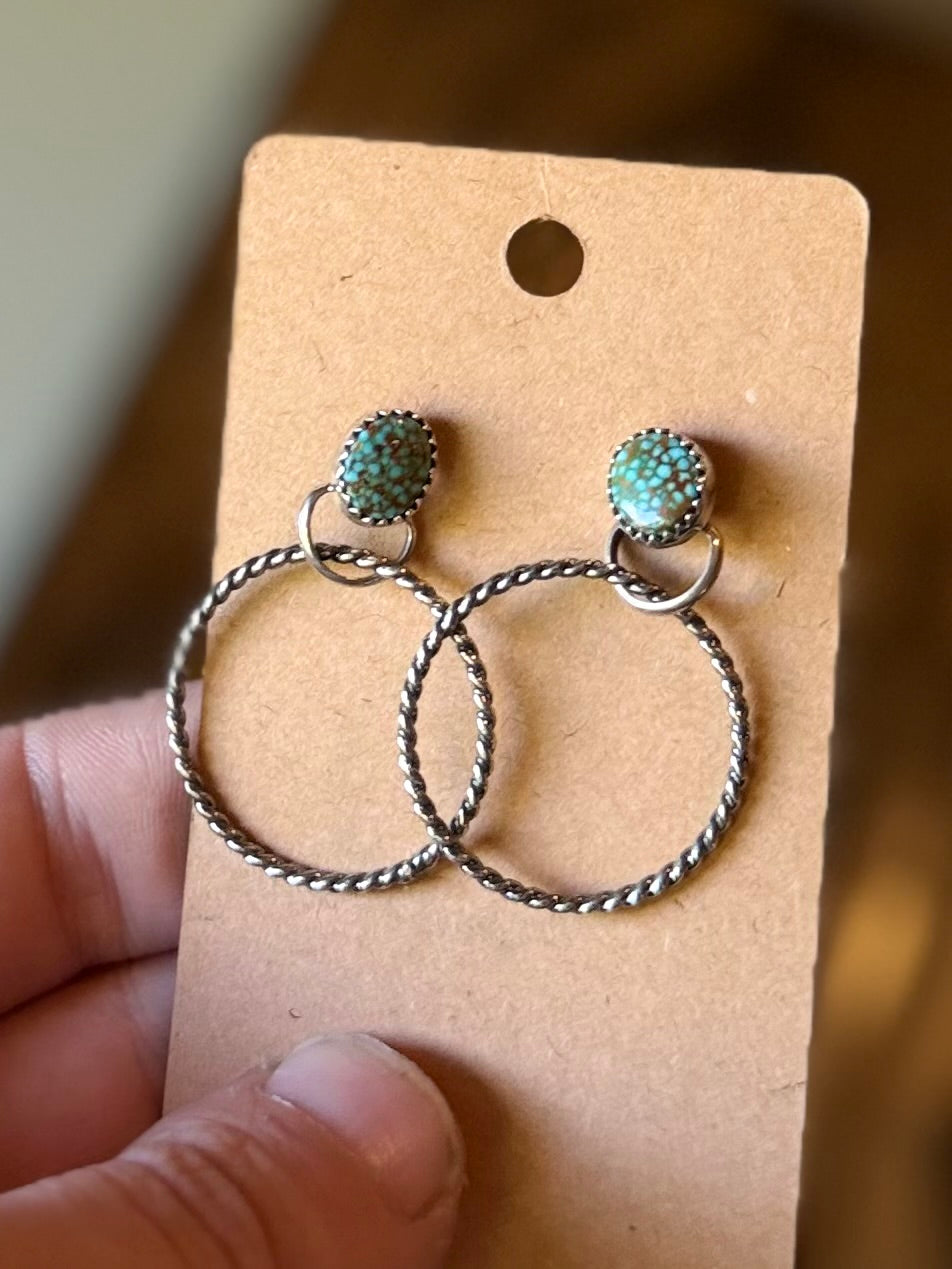 Blue Moon Hoop Studs