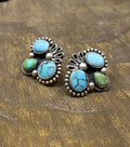 Sonoran, Blue Moon, Golden Hills Turquoise Cluster Studs￼