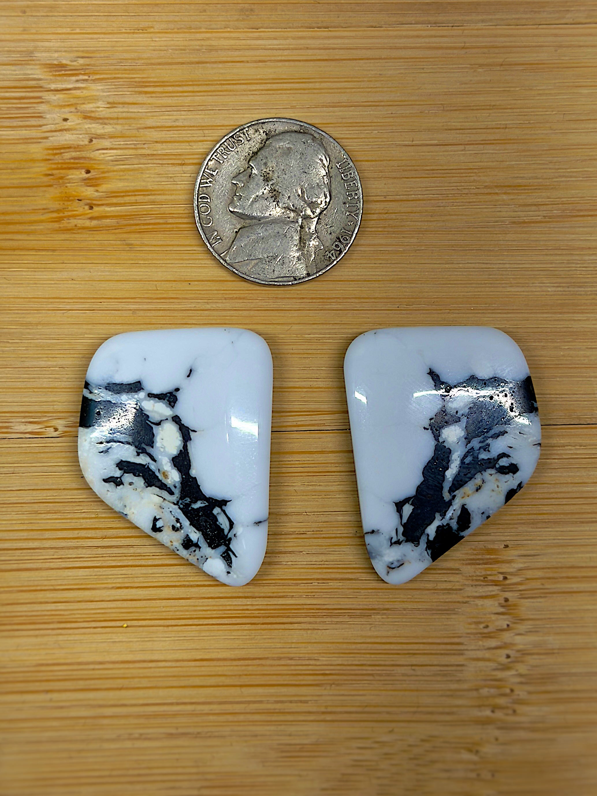 White Buffalo Cabochons (Pair)