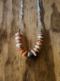 Spiny oyster and Baja turquoise stacker necklace