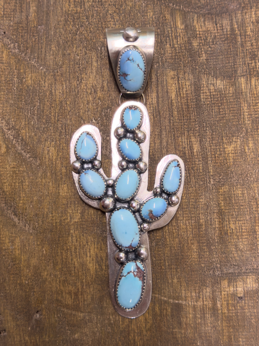 Golden Hills Cactus Pendant (4” long)