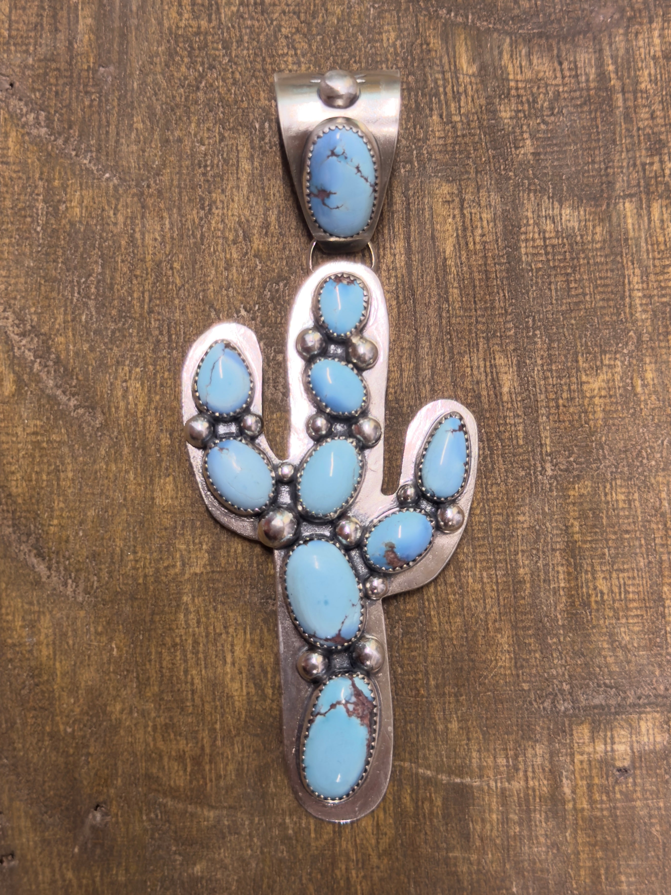 Golden Hills Cactus Pendant (4” long)