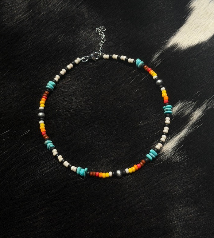 ‘Cowgirl Summer’ Anklet (White & Black)