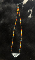 ‘Cowgirl Summer’ PRADA Necklace (tan 20”)