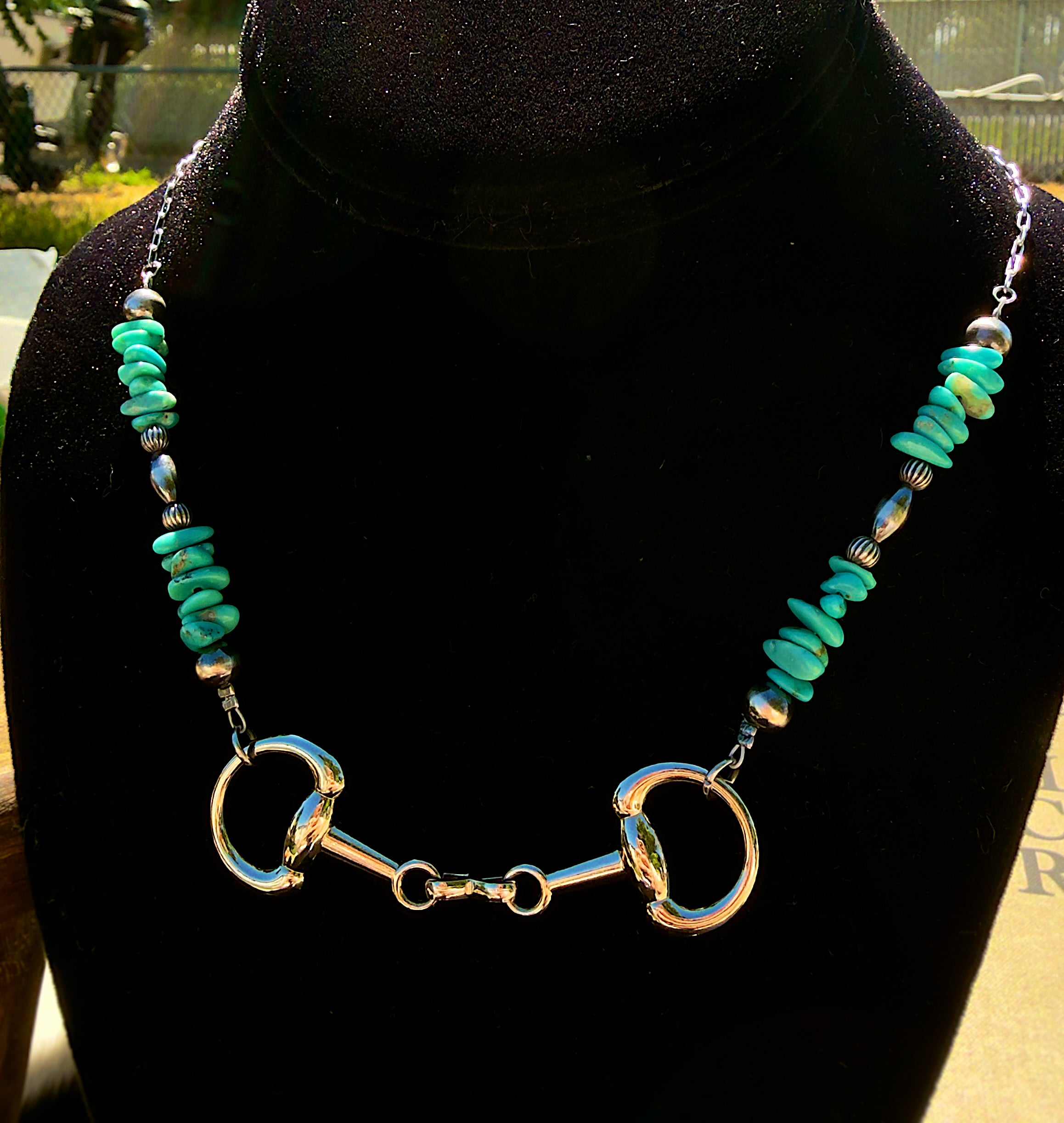 Kings Manasa Turquoise Snaffle Bit Necklace