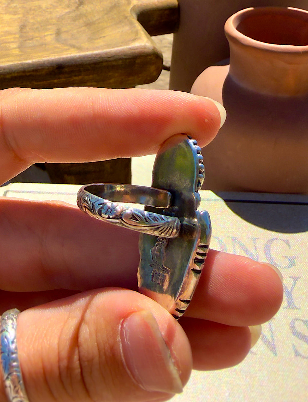 Iron Maiden & Royston Turquoise Ring - Adjustable (Sizes 5.5 - 11)