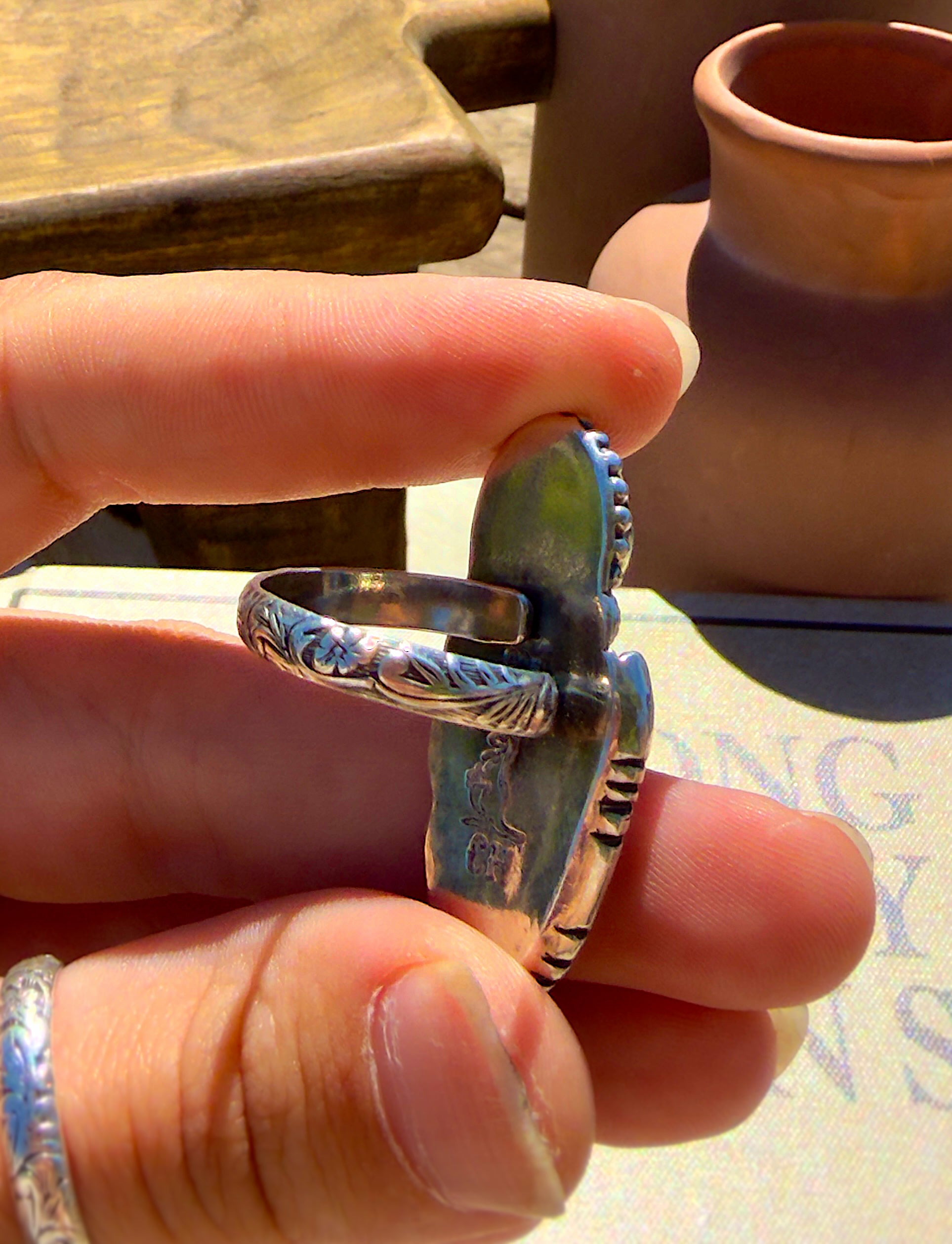 Iron Maiden & Royston Turquoise Ring - Adjustable (Sizes 5.5 - 11)