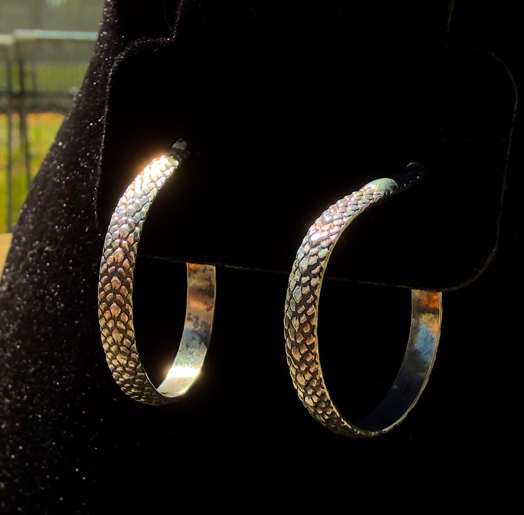 Snake Skin Hoop Studs