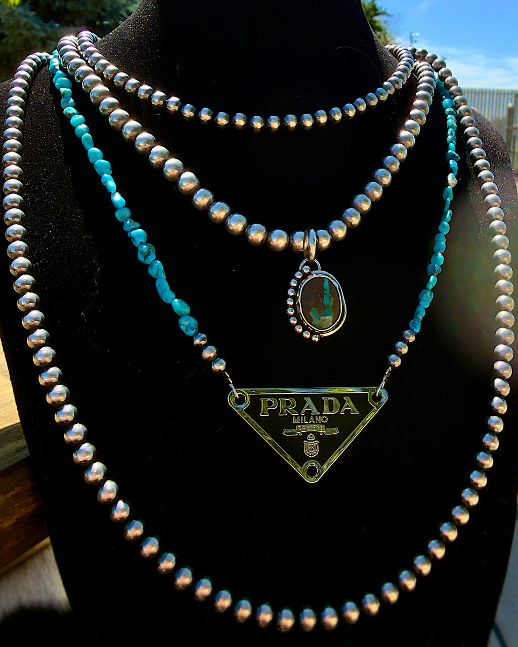 Black Jack Turquoise Pendant