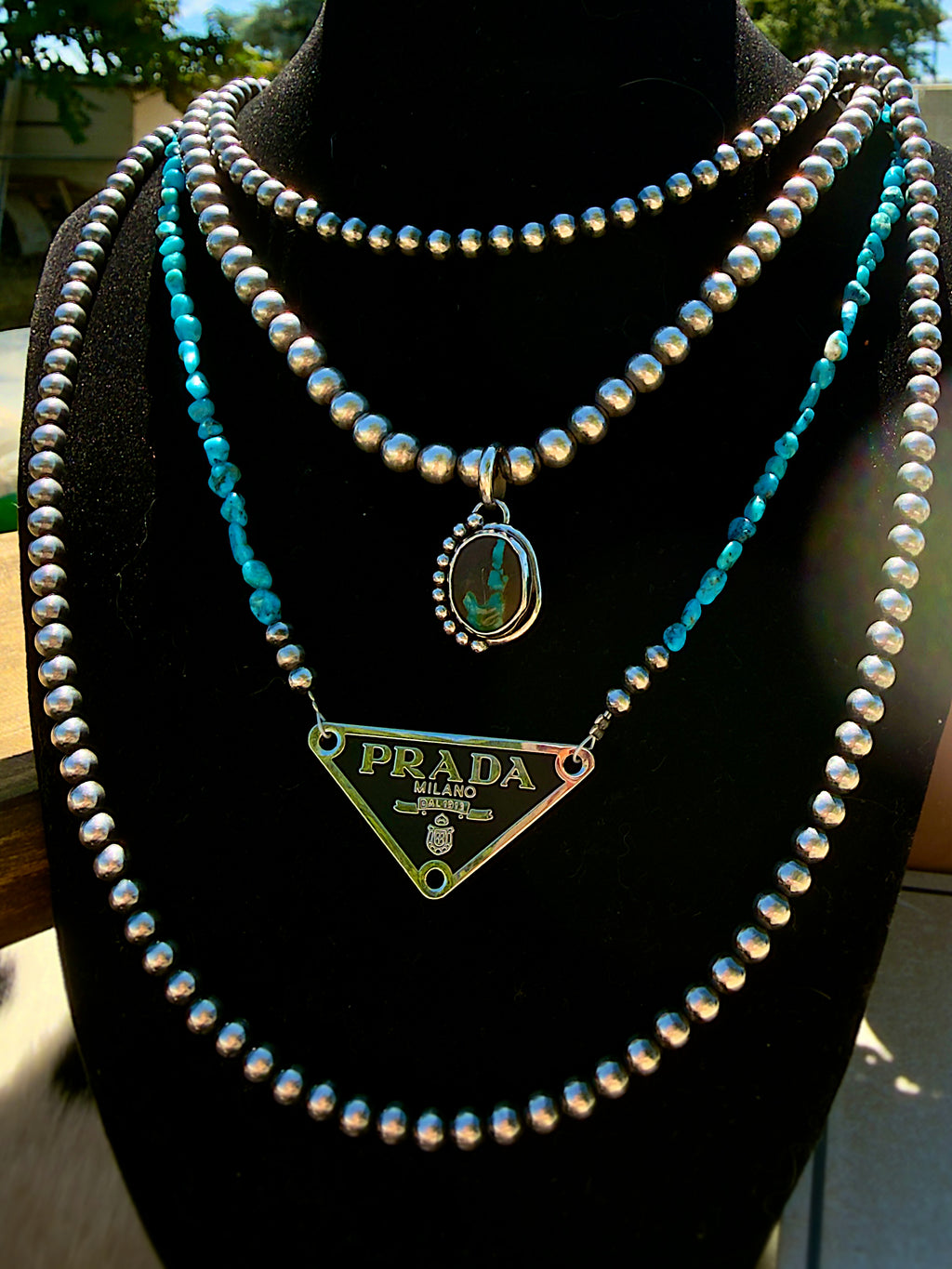 Black Jack Turquoise Pendant