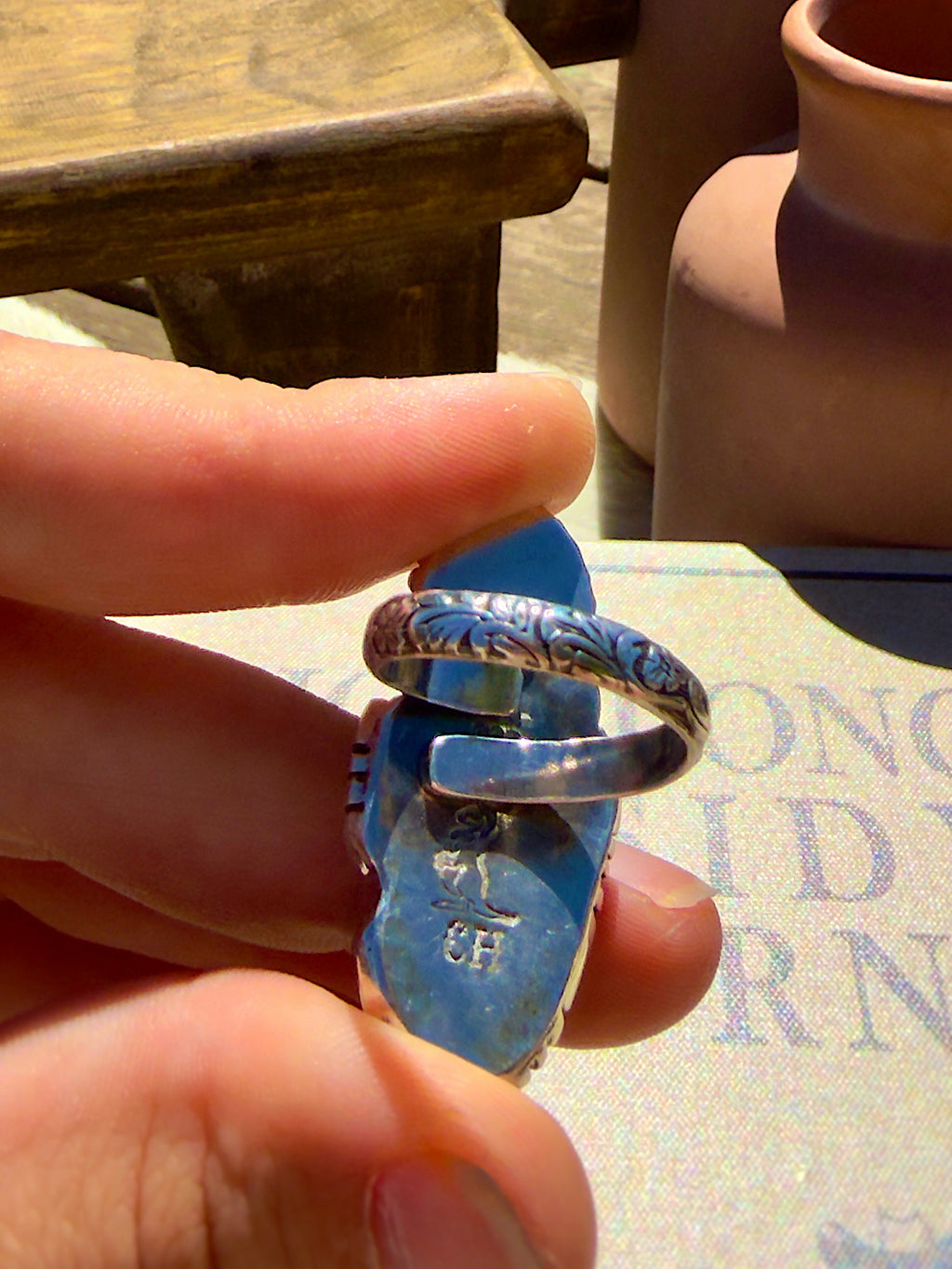 Iron Maiden & Royston Turquoise Ring - Adjustable (Sizes 5.5 - 11)
