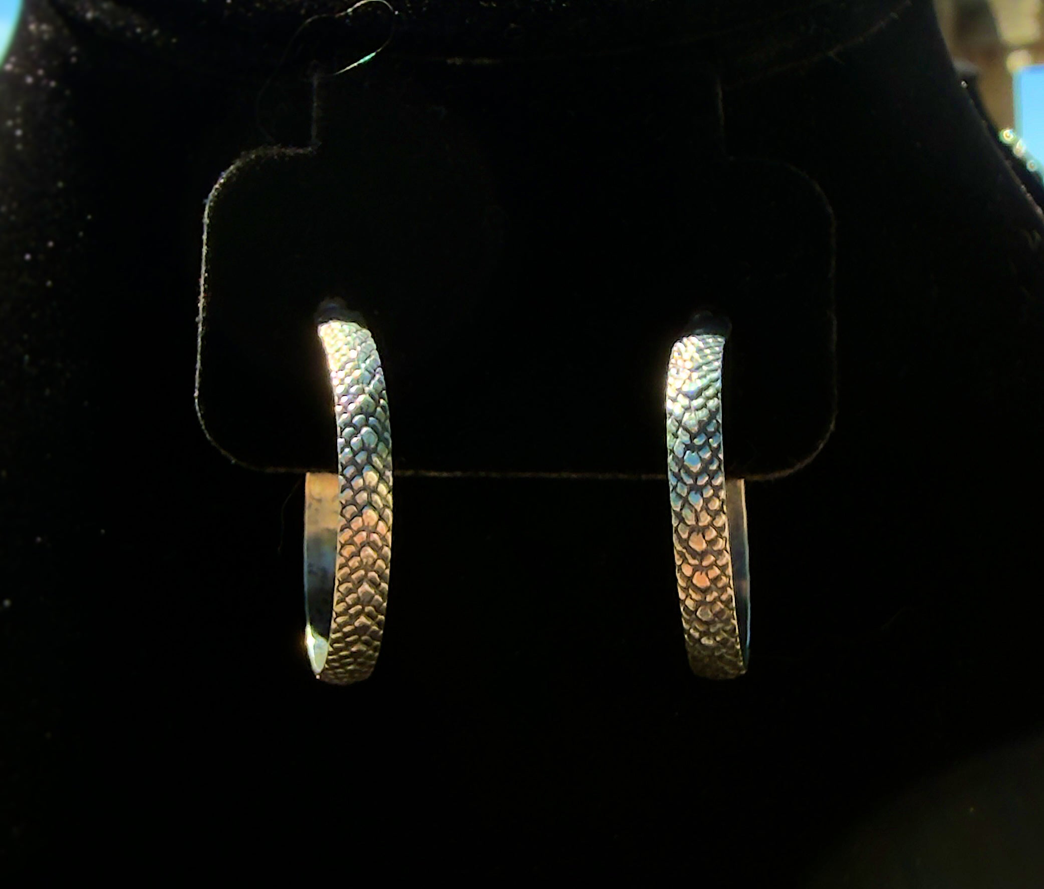 Snake Skin Hoop Studs