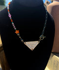 White Prada Toggle Style Choker